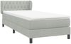 vidaXL Boxspringbett mit Matratze Hellgrau 90x210 cm Samt 3317763 Bild 4