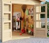 Gartenhaus Theres 3 - 244x244 cm plus 2 Dachausbauelemente, 28 mm Holz naturbelassen, Karibu Bild 3