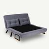 Dmora 2-Sitzer SchlafsofaCalvin, Verwandelbares Sofa, Lineare Stoffstruktur, Schlafsessel mit Stauraum, 133x78 h78 cm, Dunkelgrau Bild 4