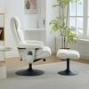 Hochwertiger Chenille Massagesessel mit 5-Punkt Massage, Sitzheizung, 360° Drehung und ergonomischem Fußhocker Bild 2