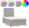 vidaXL Boxspringbett mit Matratze & LED Hellgrau 120x200 cm Stoff, Härtegrad: H2 [3135581] Bild 2