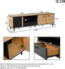 TV-Schrank 180 x 32,5 x 50 cm in Schwarz & Holzoptik mit 3 Türen, 1 Schublade und offenem Fach Bild 5