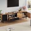 TV-Schrank 180 x 32,5 x 50 cm in Schwarz & Holzoptik mit 3 Türen, 1 Schublade und offenem Fach Bild 2