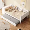 Jugendbett mit Ausziehbett, Schreibtisch, Regal und Lattenrost, 90x200 cm, Einzelbett, Holzbett Bild 2