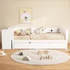 Jugendbett mit Ausziehbett, Schreibtisch, Regal und Lattenrost, 90x200 cm, Einzelbett, Holzbett Bild 4