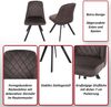 6er-Set Esszimmerstuhl HWC-K25, Küchenstuhl Lehnstuhl Polsterstuhl, Metall Samt ~ dunkelbraun Bild 2