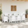 vidaXL Garten Essgruppe 9 pcs Weiß Polypropylen 3378582 Bild 3