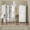Bücherregal, Erweiterbares mit Rollen 4 Ebenen links und rechts austauschbar MDF 20 kg Tragkraft pro Ebene leise Lenkrollen für Bad Küche Wohnzimmer, MDF, Weiß Bild 4