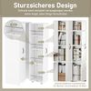Bücherregal, Erweiterbares mit Rollen 4 Ebenen links und rechts austauschbar MDF 20 kg Tragkraft pro Ebene leise Lenkrollen für Bad Küche Wohnzimmer, MDF, Weiß Bild 5