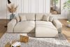 Ecksofa Schlaffunktion ausziehbar Bettkasten Polsterecke L-Couch in Cord Beige Bild 2