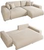 Ecksofa Schlaffunktion ausziehbar Bettkasten Polsterecke L-Couch in Cord Beige Bild 1