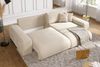 Ecksofa Schlaffunktion ausziehbar Bettkasten Polsterecke L-Couch in Cord Beige Bild 4