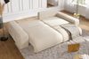 Ecksofa Schlaffunktion ausziehbar Bettkasten Polsterecke L-Couch in Cord Beige Bild 5
