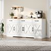 Sideboard MDF mit 3 Schubladen & 4 Türen 160x37x75 cm, Weiß Bild 2