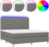 vidaXL Boxspringbett mit Matratze & LED Dunkelgrau 160x200 cm Stoff, Härtegrad: H2 [3135606] Bild 2