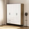OTTO home Kleiderschrank Luca Kommode Schrank Schlafzimmer (Schwarze Griffe und Kufengestell aus Metall) Schlafzimmerschrank mit 4 Türen und 2 Schubladen, Breite 160cm Bild 5