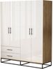 OTTO home Kleiderschrank Luca Kommode Schrank Schlafzimmer (Schwarze Griffe und Kufengestell aus Metall) Schlafzimmerschrank mit 4 Türen und 2 Schubladen, Breite 160cm Bild 4