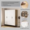 OTTO home Kleiderschrank Luca Kommode Schrank Schlafzimmer (Schwarze Griffe und Kufengestell aus Metall) Schlafzimmerschrank mit 4 Türen und 2 Schubladen, Breite 160cm Bild 2