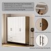 OTTO home Kleiderschrank Luca Kommode Schrank Schlafzimmer (Schwarze Griffe und Kufengestell aus Metall) Schlafzimmerschrank mit 4 Türen und 2 Schubladen, Breite 160cm Bild 3
