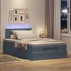 vidaXL Ottomane Bett mit Matratze & LEDs Dunkelgrau 120x190 cm Samt 3312609 Bild 3