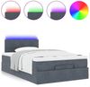 vidaXL Ottomane Bett mit Matratze & LEDs Dunkelgrau 120x190 cm Samt 3312609 Bild 5