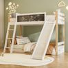 Etagenbett 90×200 & 90×190 cm mit Rutsche und Treppe – Kinderbett aus Holz und PB in Weiß Bild 5