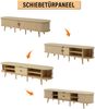 TV-Schrank + Couchtisch Set, TV-Schrank 175x40x42 cm & Couchtisch 100x50x40 cm, MDF in heller Walnussoptik Bild 5