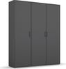 rauch Kleiderschrank; Drehtürenschrank VOYAGER, 3-türig, Graumetallic, 140x194x53xcm Bild 3