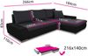 Ecksofa mit Schlaffunktion Faris - Couch mit Bettkasten, Big Sofa, Sofagarnitur, Couchgarniitur, Polsterecke (Schwarz + Dunkelgrau (Madryt 1100 + Inari 94), Ecksofa Rechts) Bild 5
