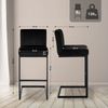 Barhocker GANOR - Samt Schwarz 43x53x104 cm | Barstuhl Mit Lehne Tresenhocker Tresenstuhl Kneipenhocker Kneipenstuhl Bild 5