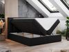 Boxspringbett mit Kopfteil und Topper, Doppelbett - RICO - 160x200cm - Schwarz Kunstleder - H4 Bild 2