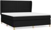 Boxspringbett mit Matratze Stoff Schwarz 160x200 cm, Härtegrad: H2 [3128695] Bild 2