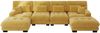 Ecksofa modular in Gelb, Chenille-Bezug mit beweglichem Ottoman und weichem Cloud-Komfort,81x406x145 cm Bild 4