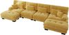 Ecksofa modular in Gelb, Chenille-Bezug mit beweglichem Ottoman und weichem Cloud-Komfort,81x406x145 cm Bild 5