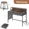 Computerschreibtisch mit Steckdosen Schminktisch und Hocker-Set mit Monitorständer Rustikal Braun Bild 2