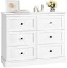 Homfa Kommode, Weiß Sideboard mit 6 Schubladen Schlafzimmer, Wohnzimmer 108x87x40cm Bild 4