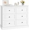 Homfa Kommode, Weiß Sideboard mit 6 Schubladen Schlafzimmer, Wohnzimmer 108x87x40cm Bild 5
