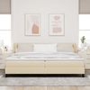 vidaXL Boxspringbett mit Matratze Creme 200 x 200 cm Stoff 3340176 Bild 3