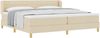vidaXL Boxspringbett mit Matratze Creme 200 x 200 cm Stoff 3340176 Bild 2