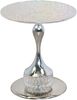 Beistelltisch Rund Glas Chrom 51cm – Strukturglas Tisch Modern Elegant Luxus Bild 3