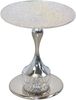 Beistelltisch Rund Glas Chrom 51cm – Strukturglas Tisch Modern Elegant Luxus Bild 4
