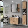 Hochschrank Irma Anthrazit/Goldkraft Eiche 30 x 190 cm mit 2 Türen Vicco Bild 3