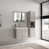 Badplaats Badezimmerschrank Montreal 30 x 30 x 131 cm Beton Grau - Hoch Badschrank Mit 2 Türen Bild 2