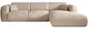 Vente-unique - POGNI Sofa SamtStoff Beige - B 165 cm x H 73 cm x L 280 cm Bild 3