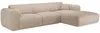 Vente-unique - POGNI Sofa SamtStoff Beige - B 165 cm x H 73 cm x L 280 cm Bild 4