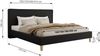 Design Polsterbett LUMARO CLASSIC 180 x 200 cm mit Lattenrost & 12cm hohen Füßen, Doppelbett mit Kopfteil, Konfigurierbar - Schwarz Kunstleder Bild 5
