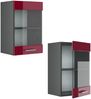 Küchenglasschrank R-Line Rot Hochglanz 40 cm Vicco Bild 5