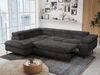 Ecksofa mit Bettfunktion, Modern Sofa, L-form, Einstellbare Kopfstützen, Bettkasten - PETER - Dunkelgrau Plüsch - links Bild 5