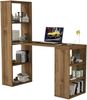 Schreibtisch Meråker mit Regalen 120x40x123,5cm Walnuss [en. casa] Bild 2