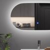 Badezimmerspiegel Miral Glas 80 x 40 cm mit Backlight Beleuchtung Vicco Bild 4